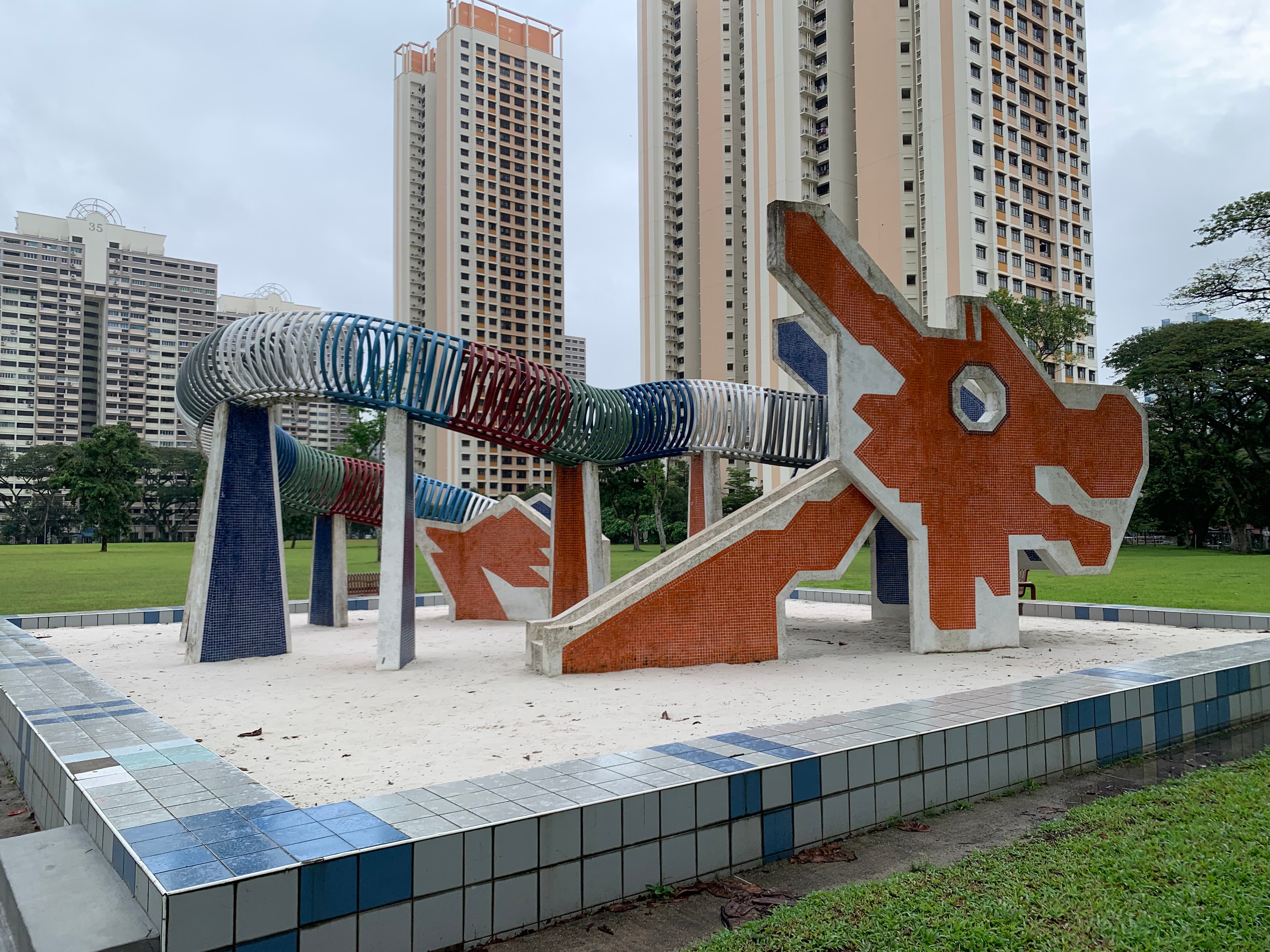 Toa Payoh iconic dragon playground and residential blocks