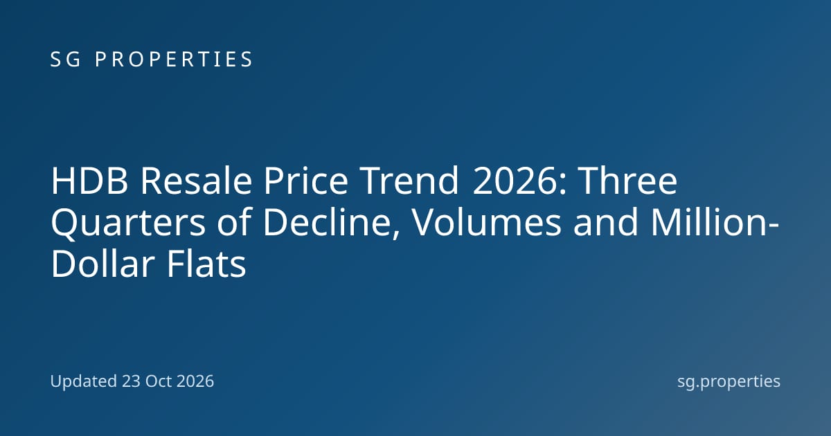 HDB Resale Price Trend 2026: Three Quarters of Decline, Volumes and ...